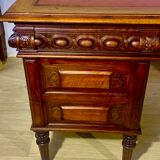 Renaissance style desk in solid oak, richly carved