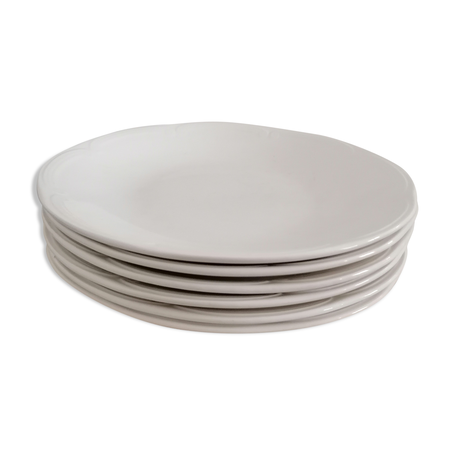 Lot of 6 flat plates in earthenware