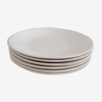 Lot of 6 flat plates in earthenware