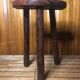 Vintage half moon wooden tripod milking stool #a580