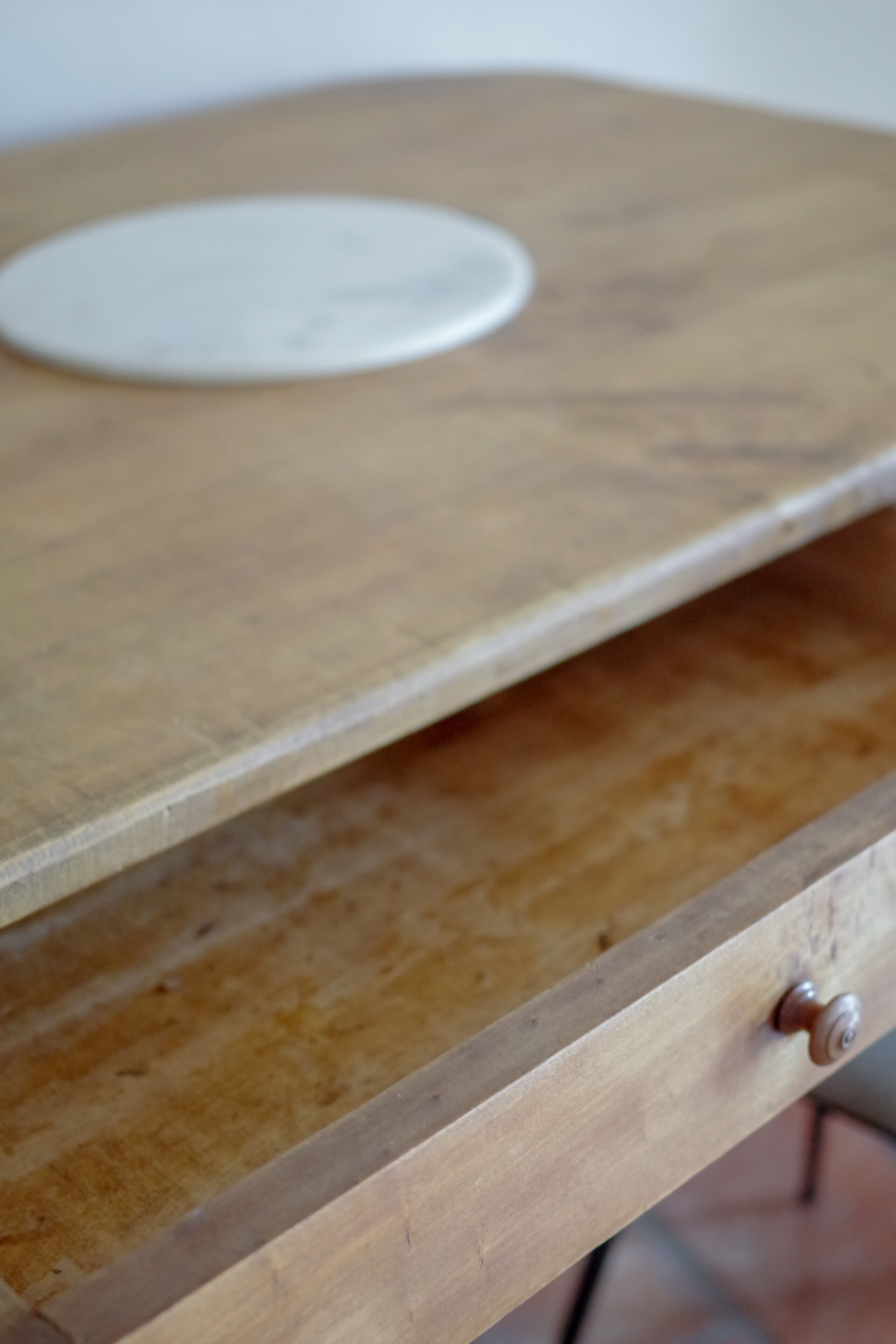 Old wooden farm table