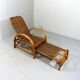 Chaise longue en rotin bicolore du milieu du siècle Années 1960