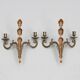 Pair of Mid-Century Gustavian Brass Wall Sconces