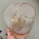 Vintage art deco globe pendant light in white and gold frosted glass
