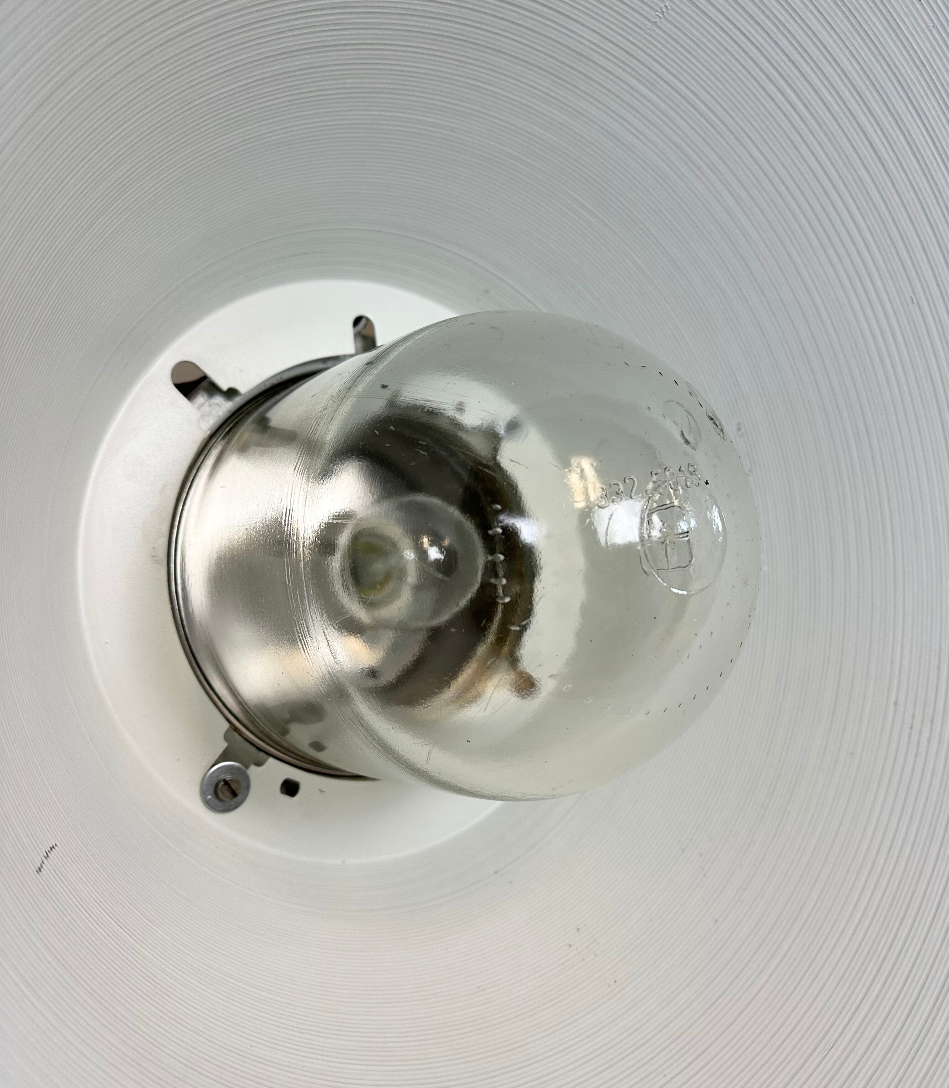 Industrial explosion proof lamp with aluminium shade from Elektrosvit, 1970s