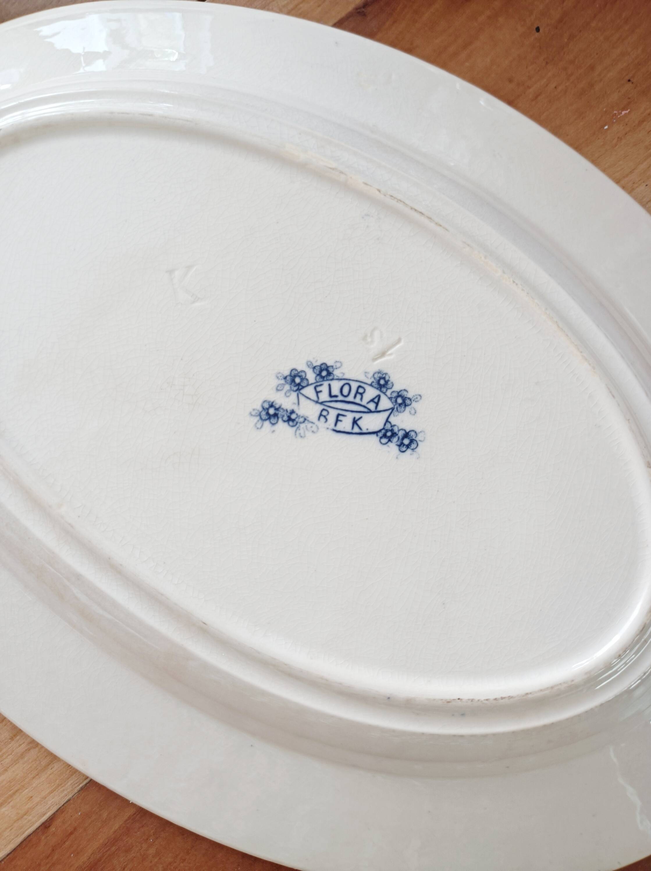 Oval iron earth dish BFK, Flora