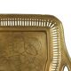 Vintage Oriental Brass Tray with Floral Decoration, 50 cm