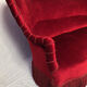Napoleon III confidant sofa, red velvet trim redone