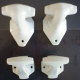 Set of 4 coat hooks, antique porcelain coat rack, art deco circa 1920