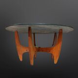 Table basse du milieu du siècle avec plateau en marbre vert, Allemagne 1960s