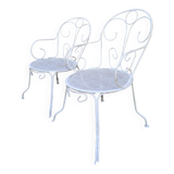 Paire de fauteuil en fer blanc ancien