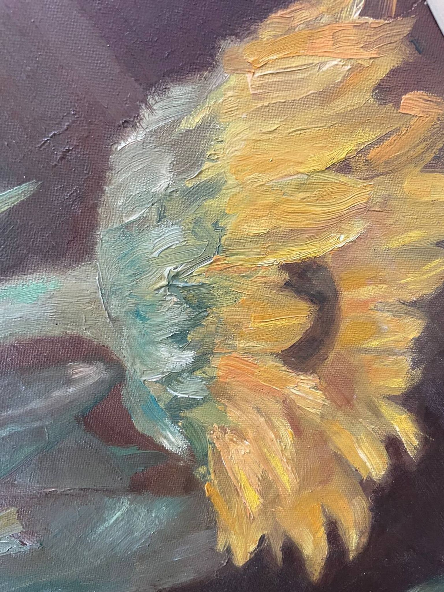 Tableau nature morte aux tournesols XXe