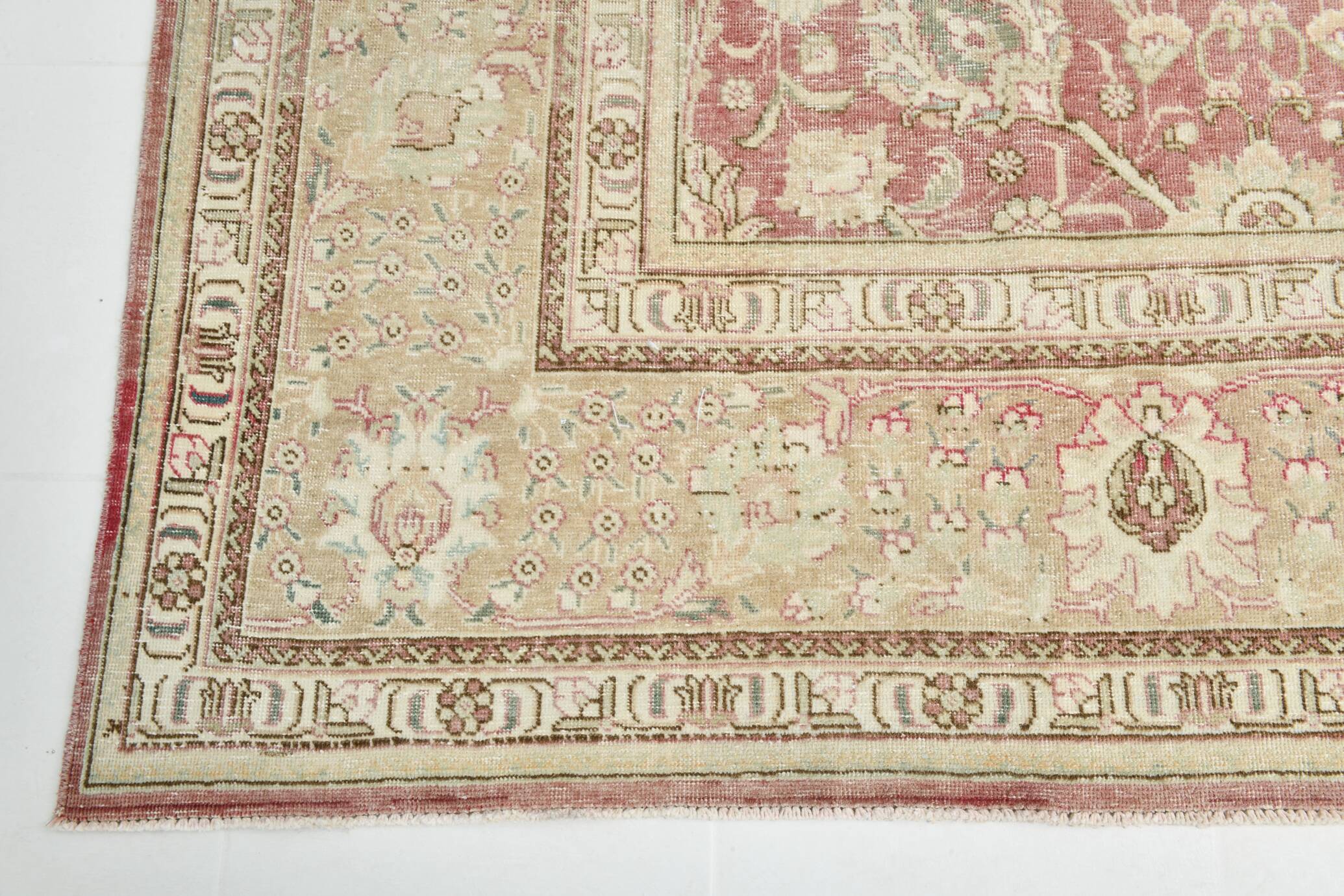 10x15 Faded Red Antique Vintage Persian Rug 60s, 306x478