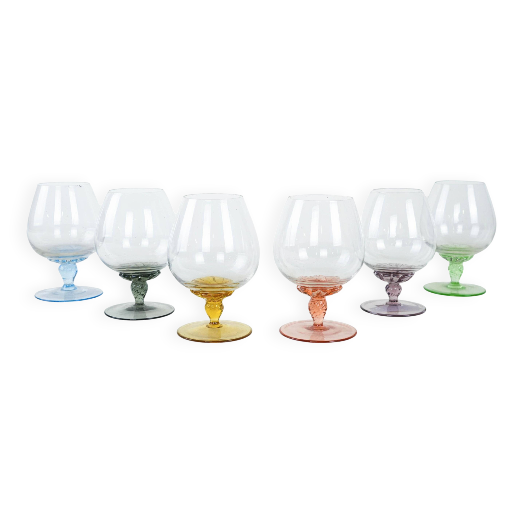 Set of cognac glasses, Italian design, 1970s, production: Italy