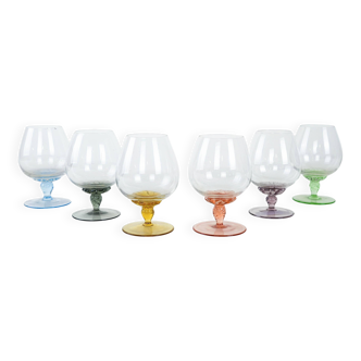 Set of cognac glasses, Italian design, 1970s, production: Italy