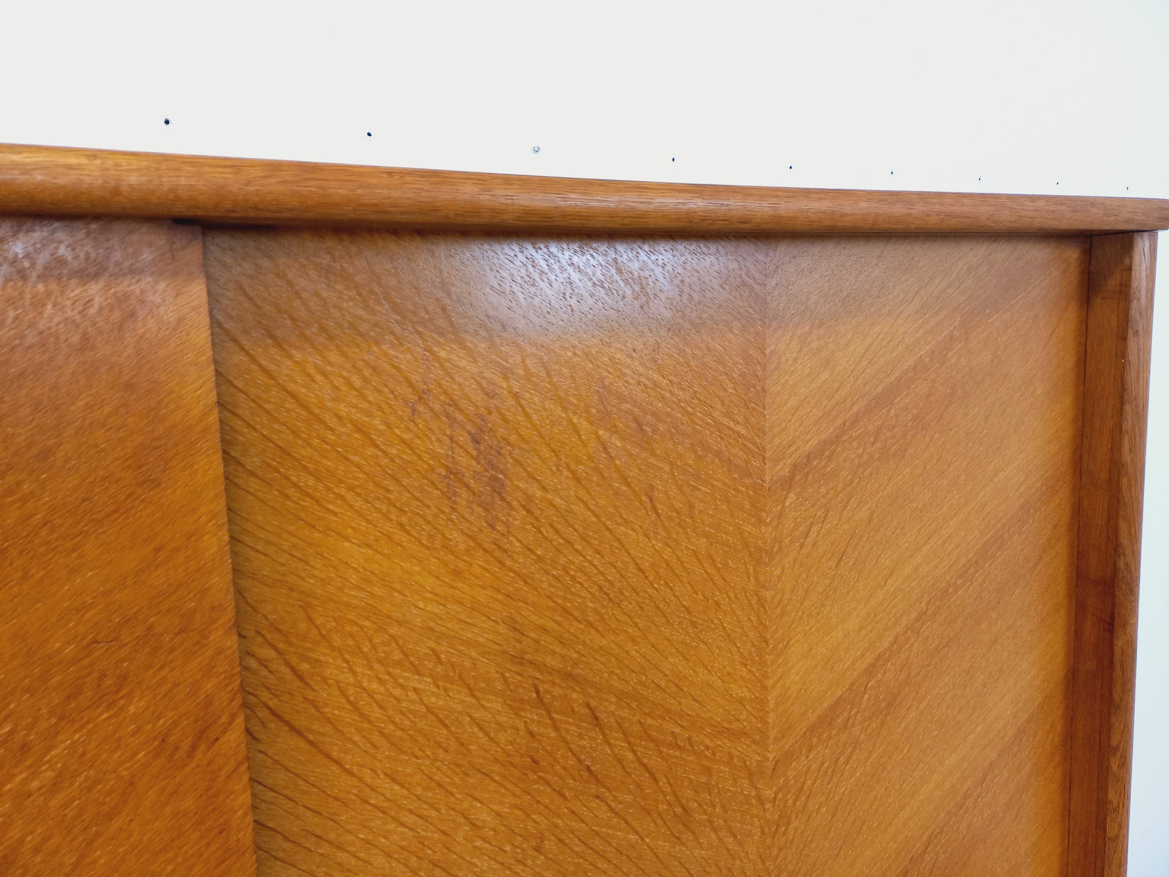 Vintage oak wardrobe from the 1960s.