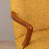 60s vintage armchair in yellow fabric Italian design
