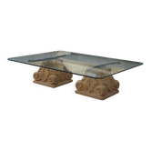 1960s stone and glass pedestal coffee table