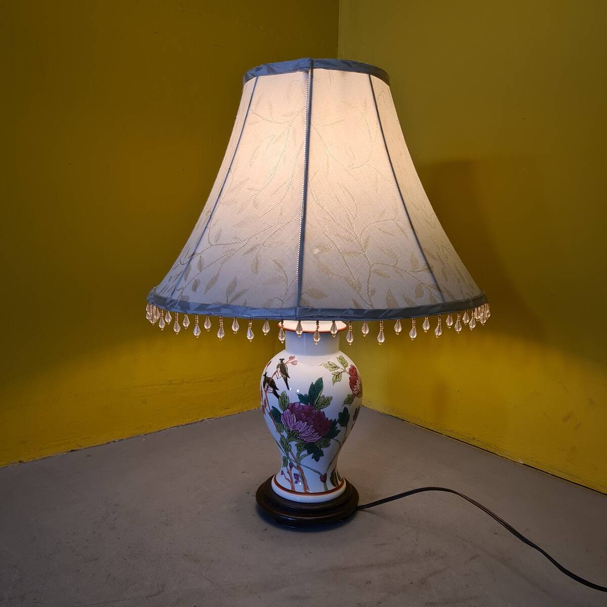 French Porcelain Table Lamp D'art De Rodez, from the 1980s