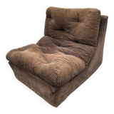 Vintage 1970s brown corduroy armchair