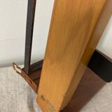 Wall-mounted coat rack with 5 wood and iron hooks