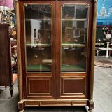 Library from the Napoléon III era. Brass inlay, mahogany, brass decoration.