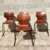 Set of 6 vintage sled chairs