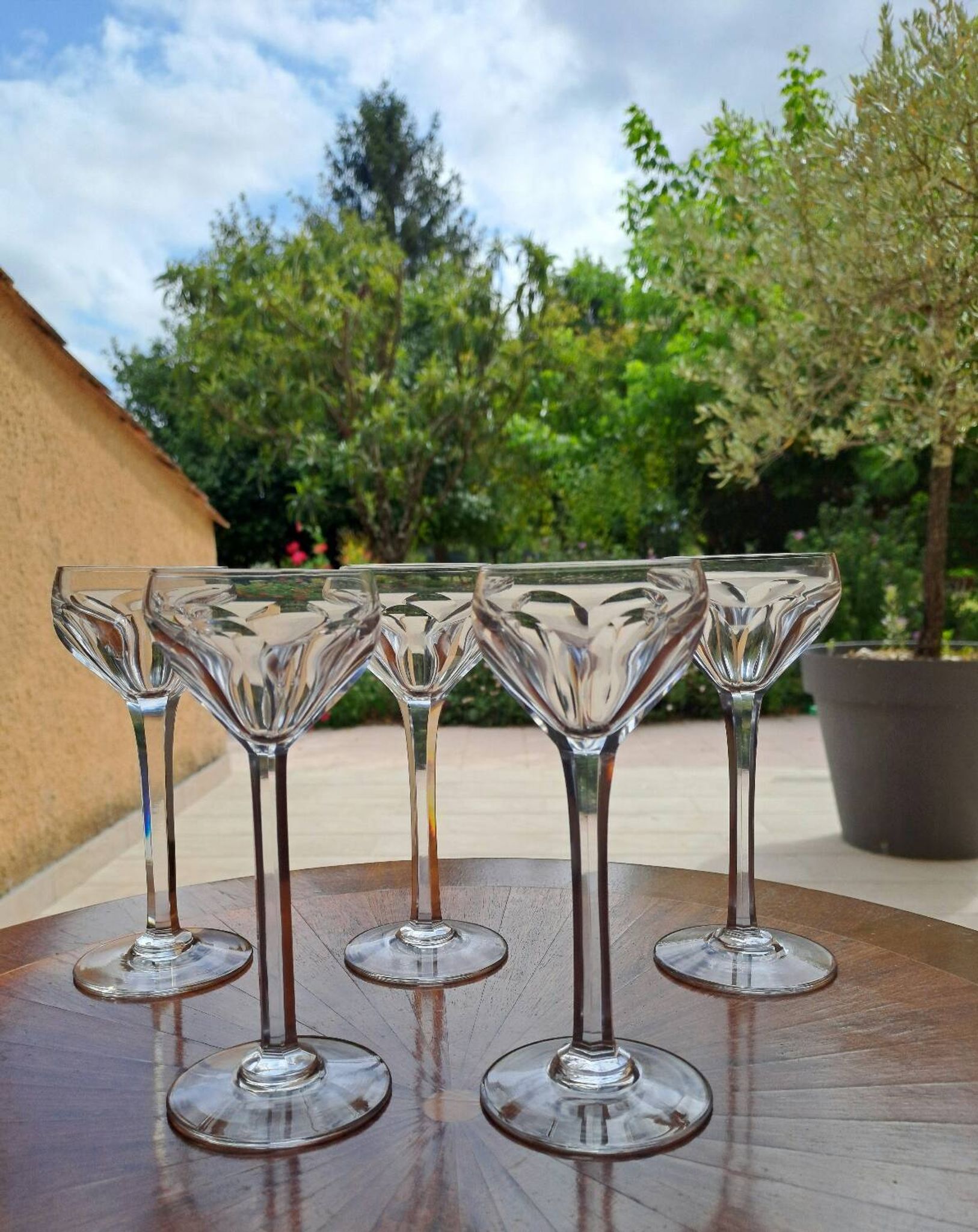 5 verres en cristal Saint Louis modèle Bristol h 15.5 cm