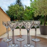 5 verres en cristal Saint Louis modèle Bristol h 15.5 cm