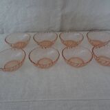 8 rosaline cups arcoroc twisted pink glass