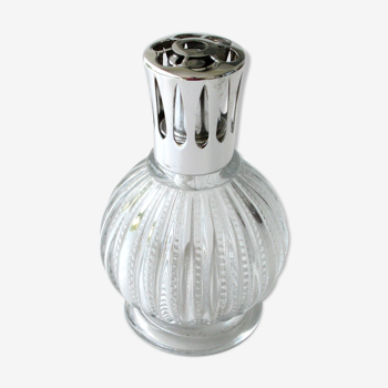Ancienne lampe berger en verre perlé - brule parfum - lampe des années 70
