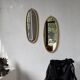Pair of oval mirrors 1900 gilded stucco