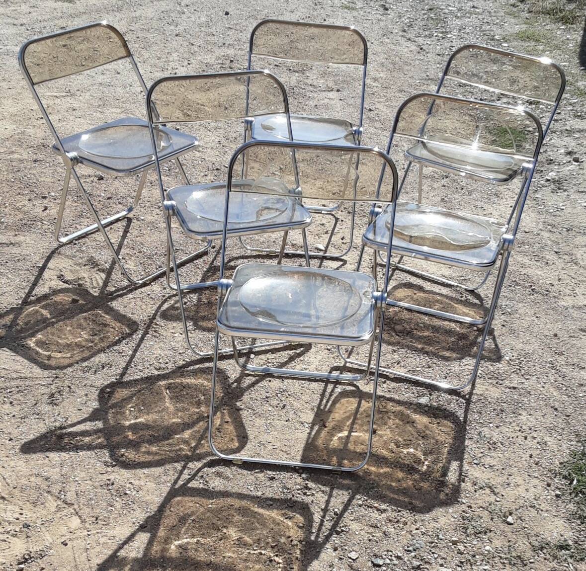 6 Plia chairs - Giancarlo Piretti - Castelli