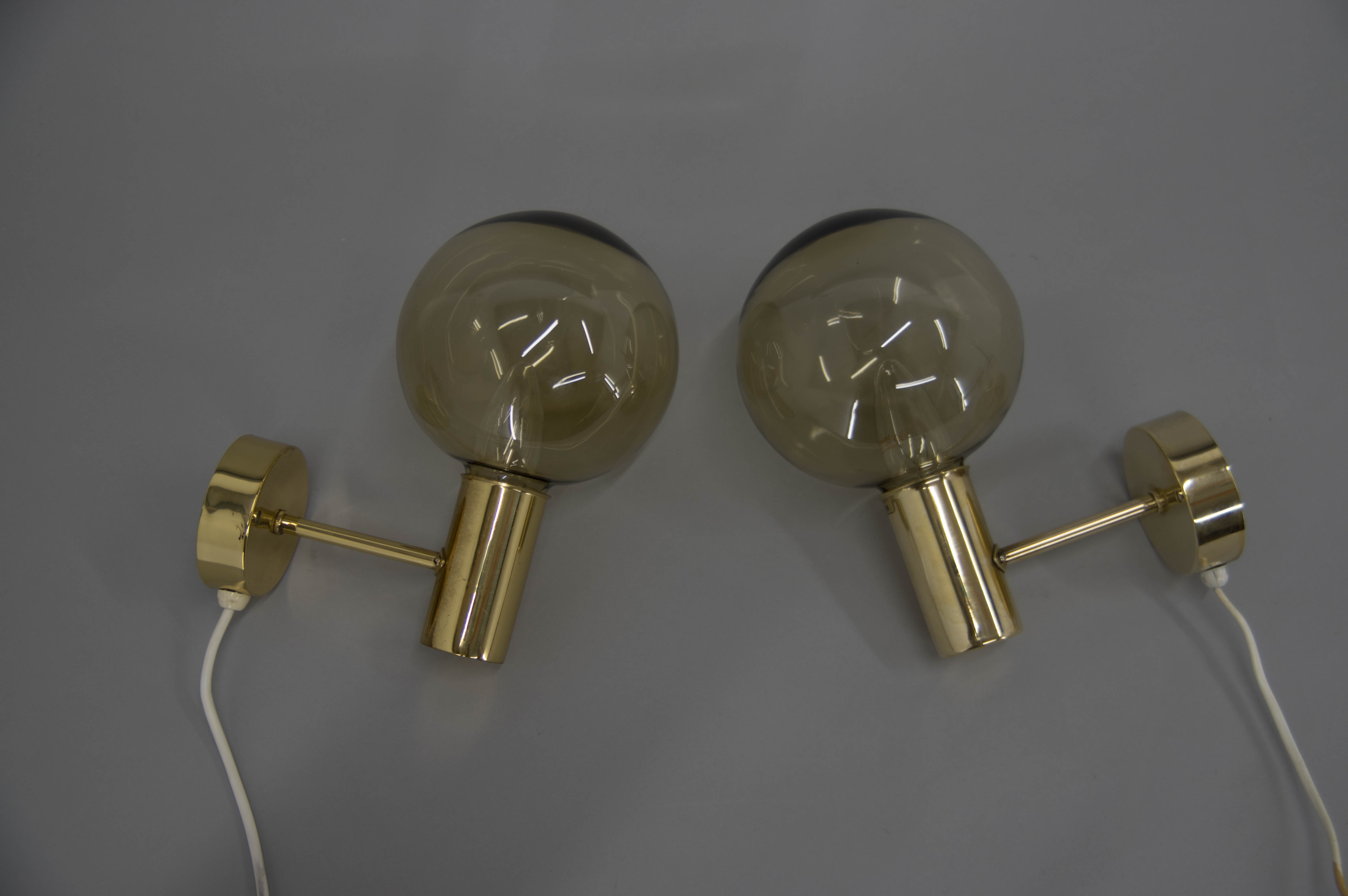 Set of Two Hans-Agne Jakobsson Wall Lamps, 1960s