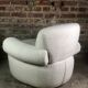 Armchairs (the pair) ecru in curly wool