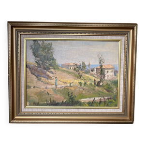 Ancien Tableau Huile - provence