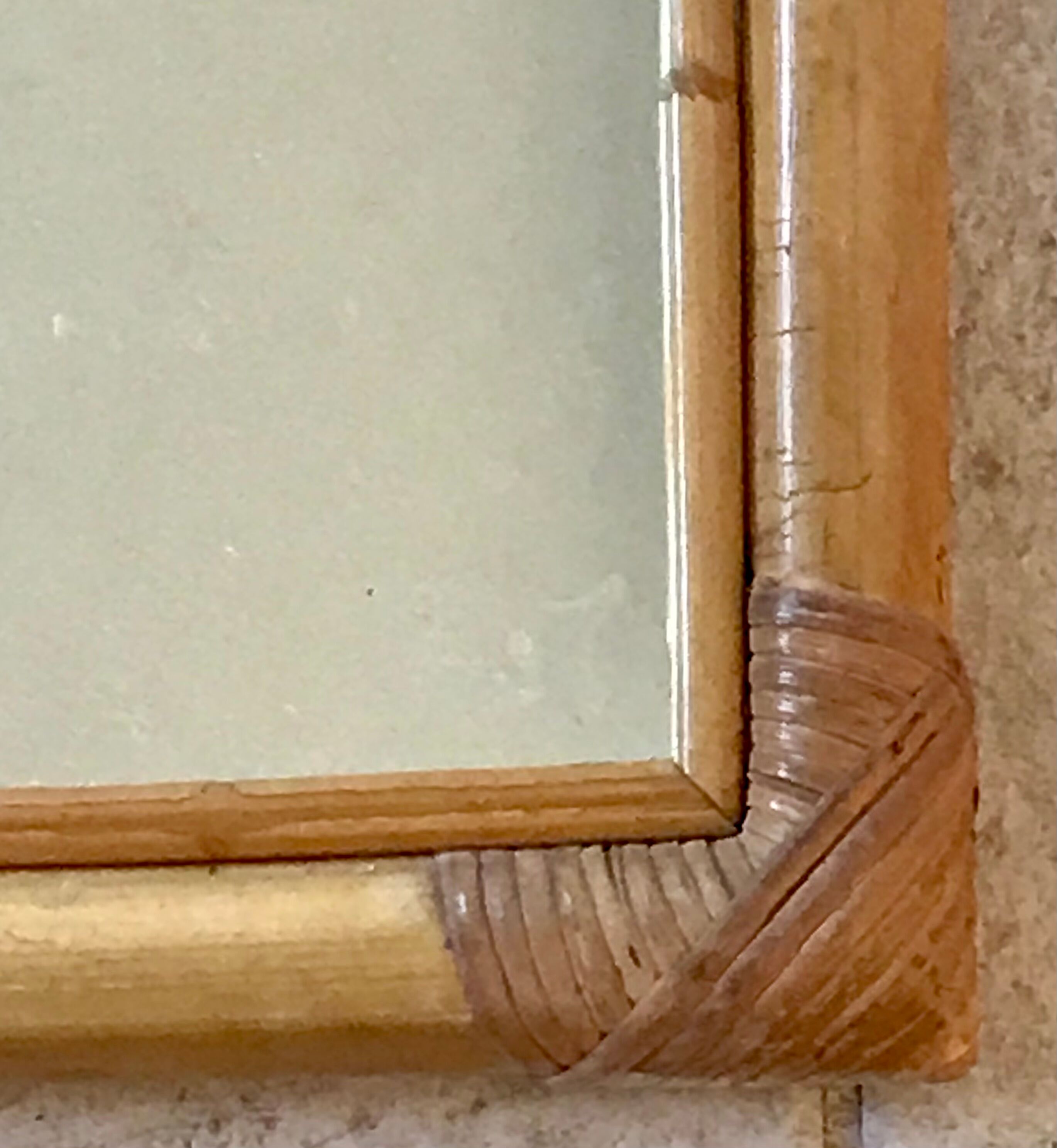 Vintage rattan mirror 82x45cm