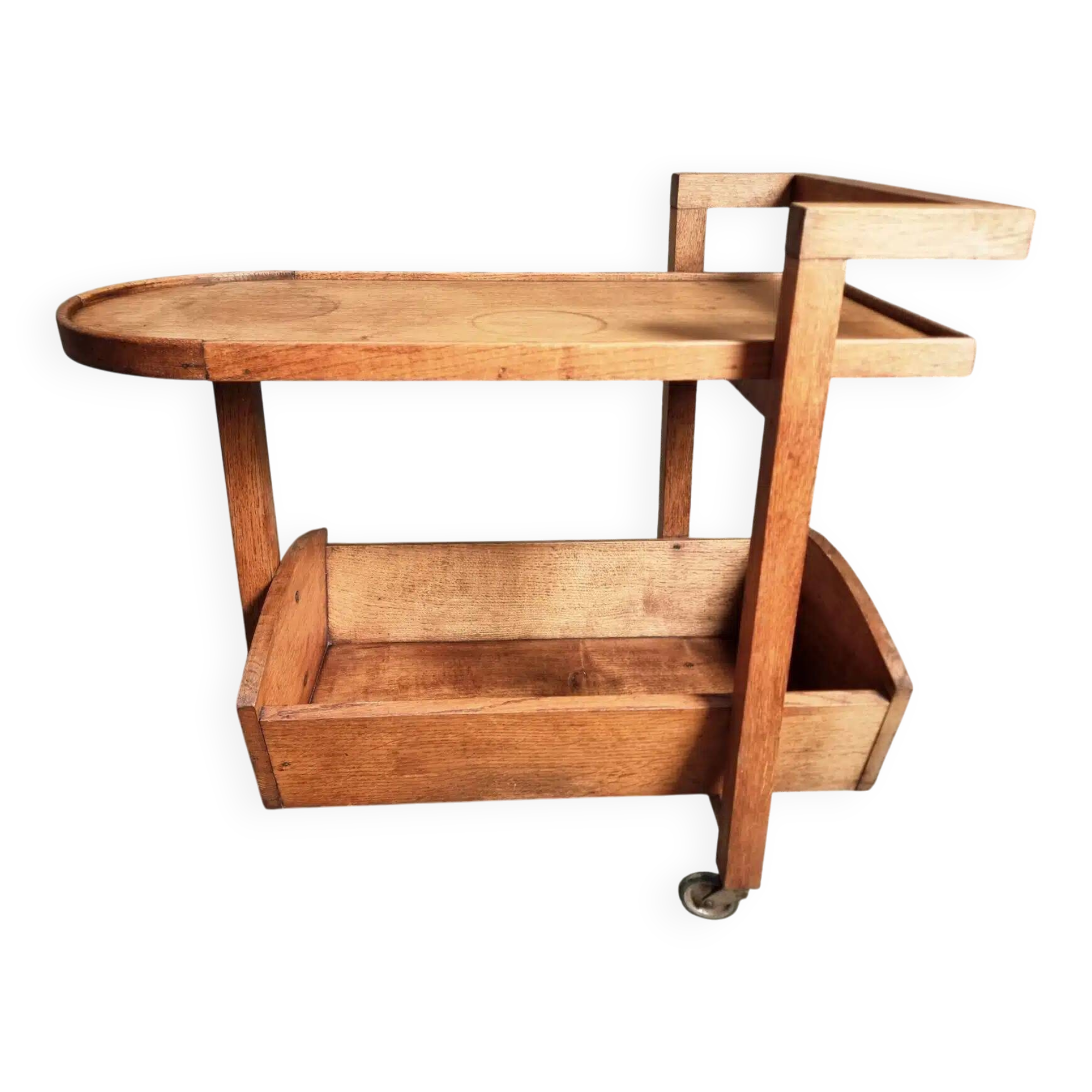 Vintage oak bar cart – France, 1950s