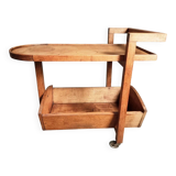 Vintage oak bar cart – France, 1950s
