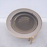 Brass and glass nesting coffee tables, 1970