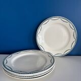 Set of 5 old flat plates in Salin ironware, Vince model