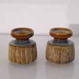 Pair of Danish ceramic candle holders by Soholm.