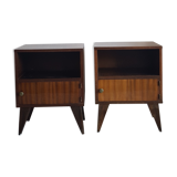 Pair of compass foot bedside tables