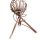 Tripod flower pot basket made of wicker, turned in the 1960s.