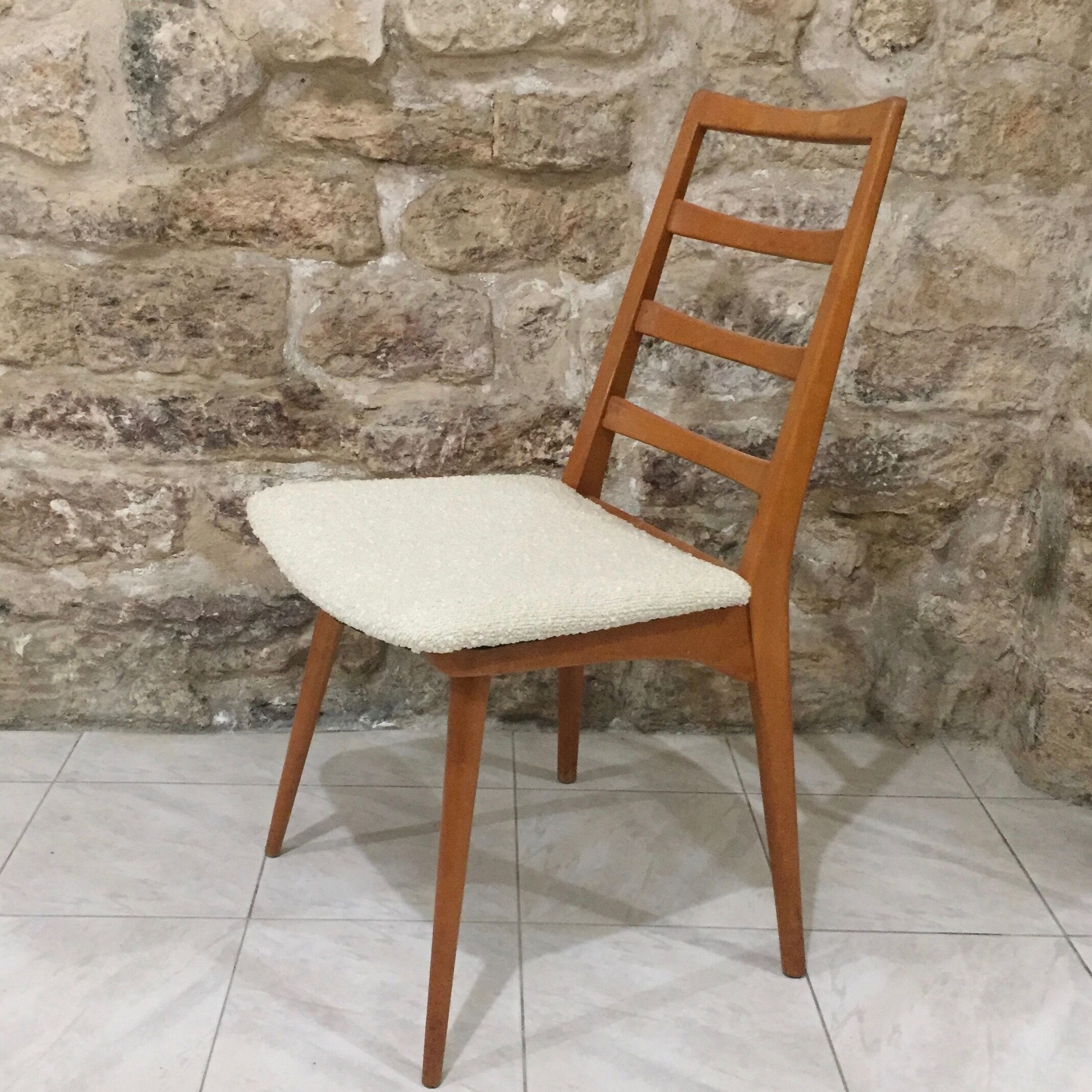 Scandinavian chair reupholstered loop