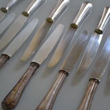 12 metal silver table knives 25 cm