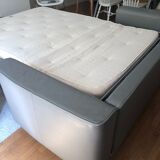 Sofa bed in grey leather from Steiner