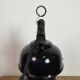 Lampe suspendue Bauhaus en émail noir industriel, années 1930