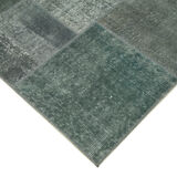 Hand-knotted oriental overdyed 171 cm x 243 cm grey patchwork carpet