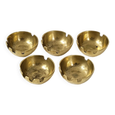 5 vintage ashtrays in gilded brass 1960